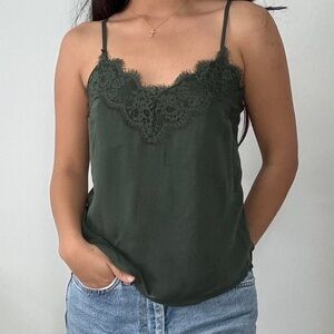 Abercrombie & Fitch Dark Green Lace Cami